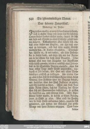 Das siebende Hauptstück. Niederlage der Perser.