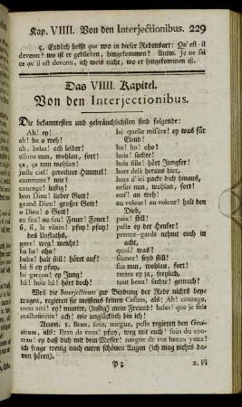 Das IX. Kapitel. Von den Interjectionibus.