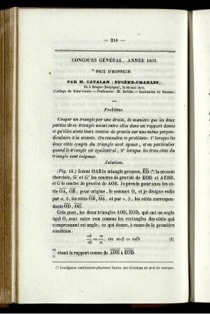 Concours général, Année 1833.