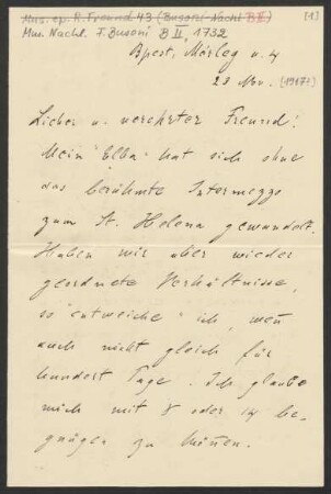 Brief an Ferruccio Busoni : 23.11.1917