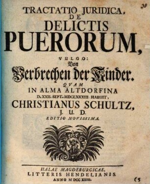 Tractatio iur. de delictis puerorum