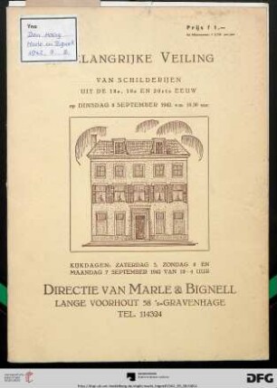 Catalogus van schilderijen uit de 18e, 19e en 20ste eeuw : 8 september 1942