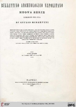 N.S.5: Bullettino archeologico Napoletano