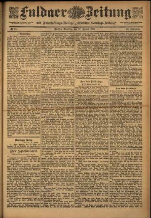 Ausgabe vom Dienstag, den 21. Januar 1902.