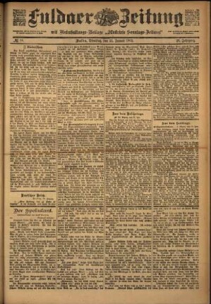 Ausgabe vom Dienstag, den 21. Januar 1902.