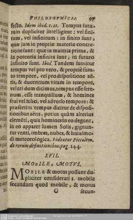 XVII. Mobile, Motus