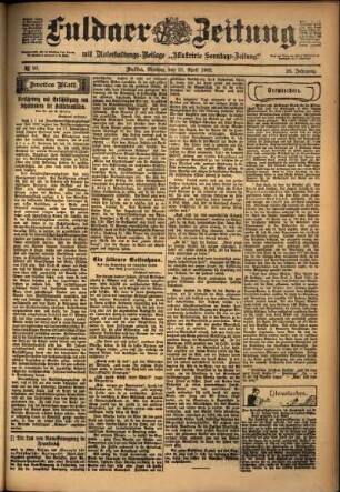 Zweite Ausgabe vom Montag, den 21. April 1902.