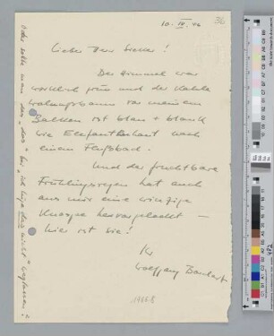 Brief an Hugo Sieker