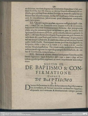 Sectio IX. De Baptismo & Confirmatione