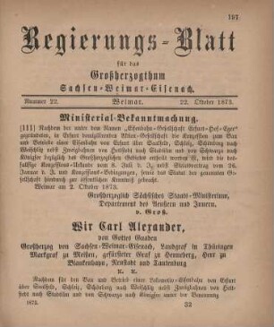 Nr. 22 : 22. Oktober 1873