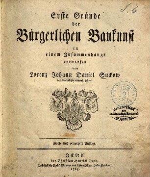 Erste Gründe der bürgerlichen Baukunst
