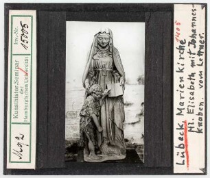 Lübeck, Marienkirche: Lettner, Heilige Elisabeth mit Johannesknaben