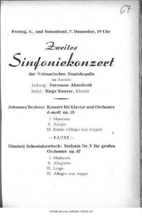 Zweites Sinfoniekonzert