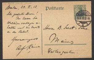 Brief an B. Schott's Söhne : 23.02.1913