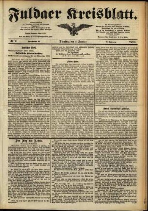 Ausgabe vom Dienstag, den 04. Januar 1910.