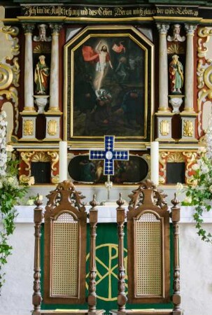 Deutschland. Niedersachsen. Rastede. Sankt Ulrich Kirche von 1059. Altar von 1636. Detail