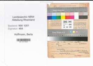 Entnazifizierung Berta Hoffmann , geb. 12.01.1912 (Lehrerin)