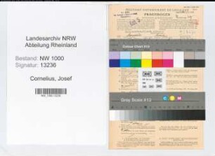 Entnazifizierung Josef Cornelius, geb. 23.07.1905 (Verwaltungsgehilfe)
