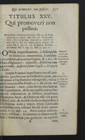 Titulus XXV. Qui promoveri non possunt.