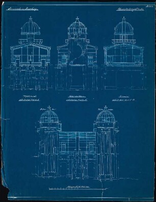 Sternwarte Bamberg Observatoriengebäude: 4 Schnitte