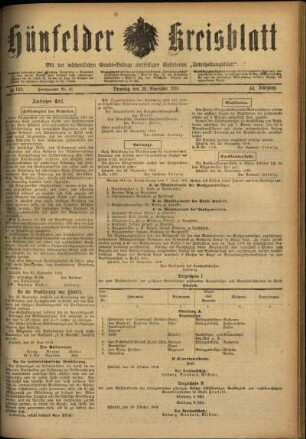 Ausgabe vom Dienstag, den 26. November 1918.