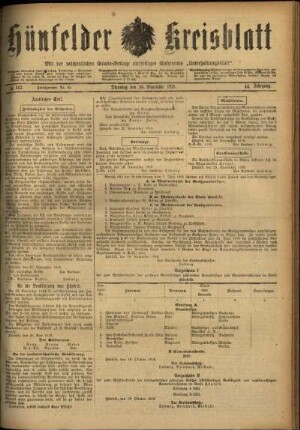 Ausgabe vom Dienstag, den 26. November 1918.