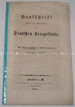 Denkschrift über die Pläne des Deutschen Bundes zur Bildung einer deutschen Kriegsflotte
