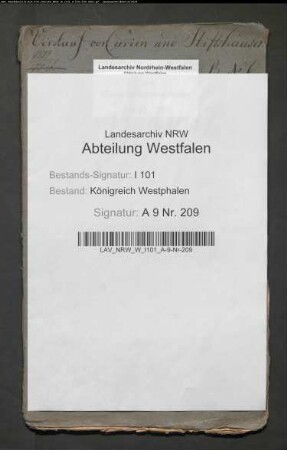Verkauf der zum Marienstift in Bielefeld gehörigen Kurien und Vikarienhäuser