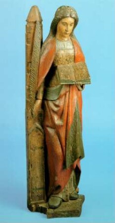Heilige Barbara mit Buch, Palme und Turm