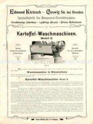 Kartoffel-Waschmaschine, Modell B und C