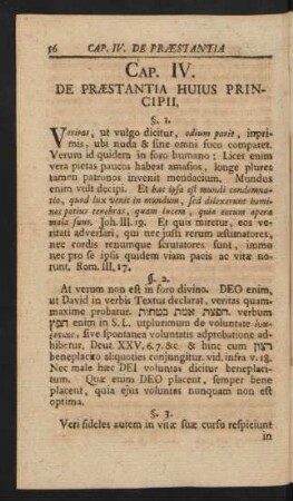 Cap. IV. De Praestantia Huius Principii.