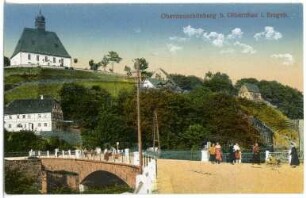Oberneuschönberg. Kirche und Brücke