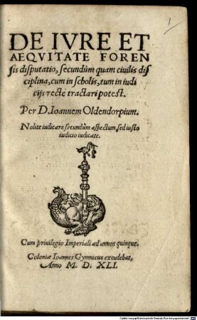 De Iure et Aequitate Forensis disputatio
