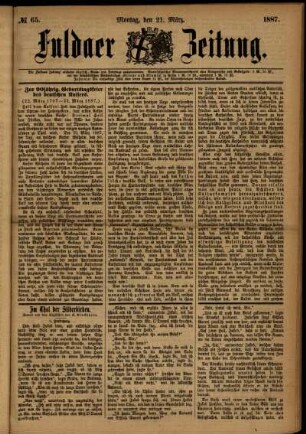 Ausgabe vom Montag, den 21. März 1887.