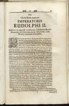 Divi, Gloriosissimæ memoriæ Imperatoris Rudolphi II.
