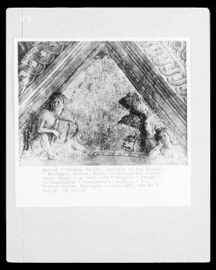 Ausmalung der Camera degli Sposi — Deckenmalereien — Stichkappen mit Szenen aus den Mythen von Orpheus, Arion und Herkules
