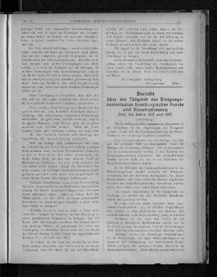 Bericht über die Tätigkeit der Einigungskommission hamburischer Aerzte und Krankenkassen über die Jahre 1916 und 1917. (Fortsetzung)