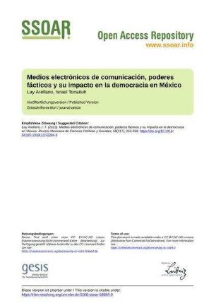 Medios electrónicos de comunicación, poderes fácticos y su impacto en la democracia en México