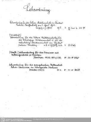 Lehrordnung