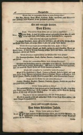 Zwey und vierzigste Lection. Von denen Asiatischen Insuln