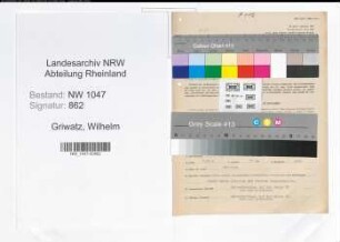 Entnazifizierung Wilhelm Griwatz , geb. 21.09.1888 (Finanzbeamter)