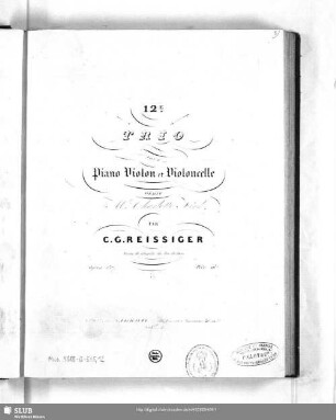 12e. Trio pour Piano, Violon et Violoncelle : Opera 137