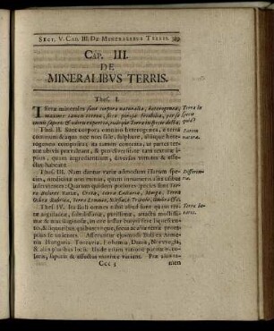 Cap. III. De Mineralibus Terris. - Cap. VII. de Lapidibus Pretiosis, Sive Gemmis.