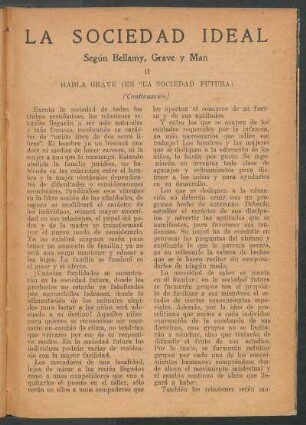 La sociedad ideal : II - Habla Grave (en "La Sociedad Futura") - (Continuación)