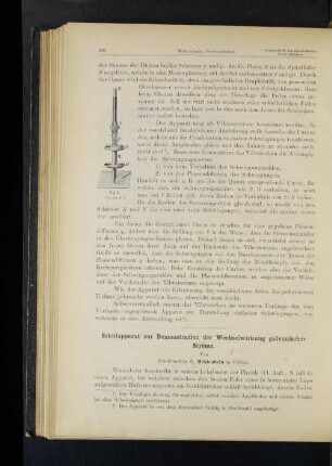 Schulapparat zur Demonstration der Wechselwirkung galvanischer Ströme.