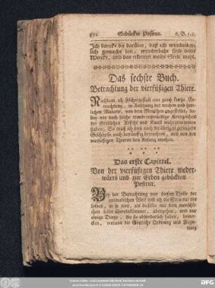 Das sechste Buch. Betrachtung der vierfüßigen Thiere.