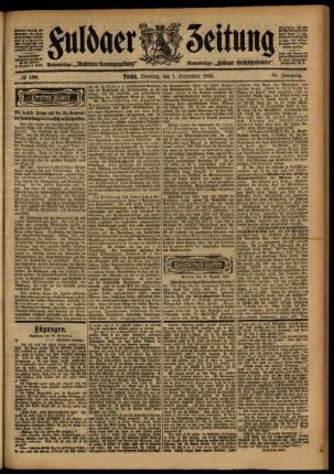 Erste Ausgabe vom Dienstag, den 01. September 1903.