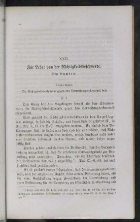 XXII. Zur Lehre von der Nichtigkeitsbeschwerde