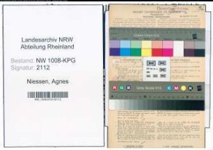 Entnazifizierung Agnes Niessen , geb. 31.05.1921 (Kontoristin)