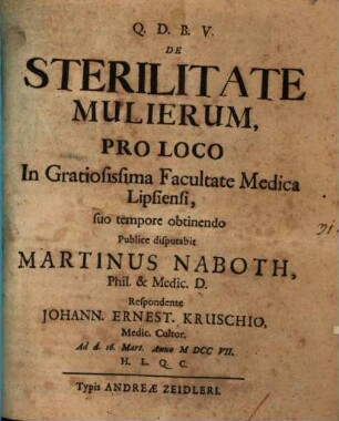 De sterilitate mulierum